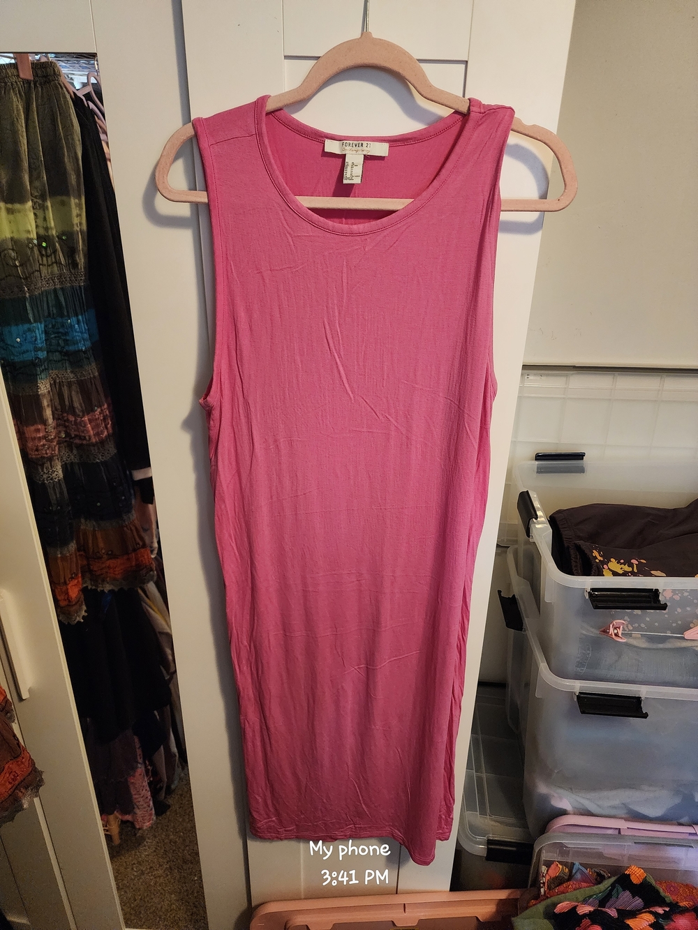 Forever 21 Pink Sleeveless Midi Dress